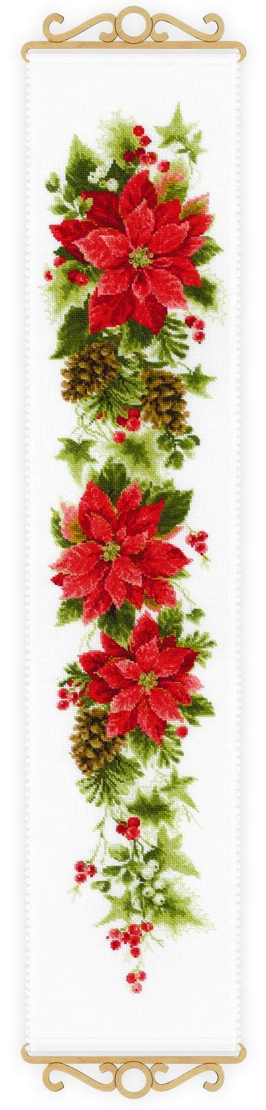 Poinsettia cross stitch kit by RIOLIS Ref. no.: 1729