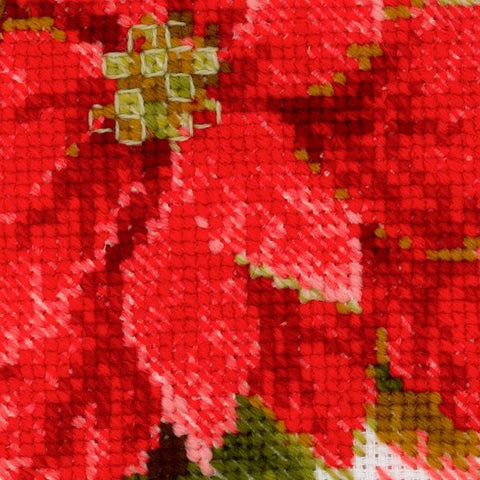 Poinsettia cross stitch kit by RIOLIS Ref. no.: 1729