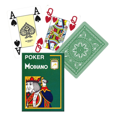 Poker 4 Jumbo Index cards (dark green) Modiano