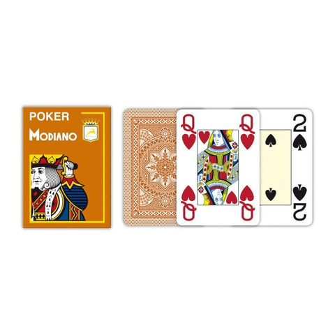 Poker playing cards (orange) Modiano