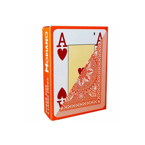 Poker playing cards (orange) Modiano