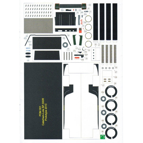 Popierinis lenktyninio automobilio CATERHAM LOLA SP.300R modelis