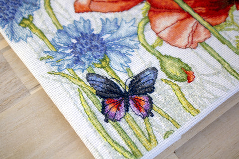 Poppies and Butterflies SBU4018 - Cross Stitch Kit