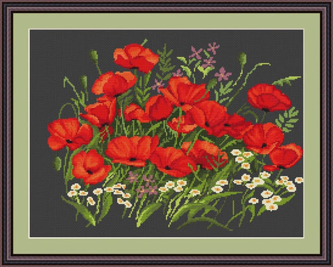 Poppies SB275 - Cross Stitch Kit by Luca-s