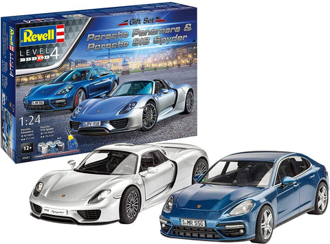 Porsche Panamera & Porsche Spyder Set  - Plastic Modelling Kit By Revell