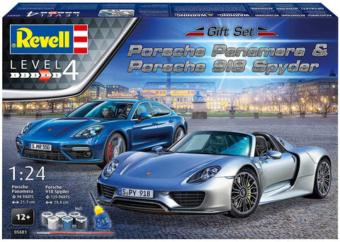 Porsche Panamera & Porsche Spyder Set  - Plastic Modelling Kit By Revell