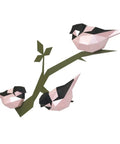 3D Papercraft Kit Birds (pink) PP-1PTC-2PB