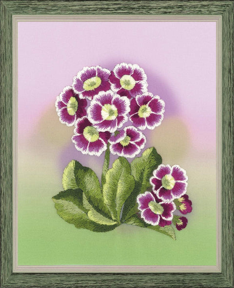 Primroses. Satin Stitch - Cross Stitch Kit from RIOLIS Ref. no.:0066 PT