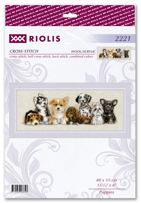 Puppies. Cross Stitch kit by RIOLIS Ref. no.: 2221