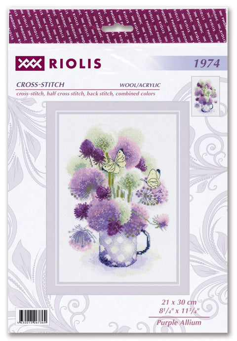 Purple Allium cross stitch kit by RIOLIS Ref. no.: 1974