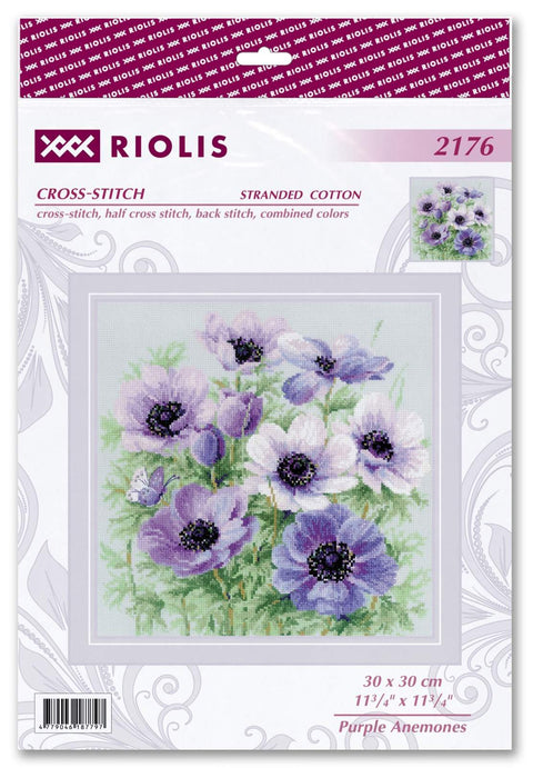 Purple Anemones. Cross Stitch kit by RIOLIS Ref. no.: 2176