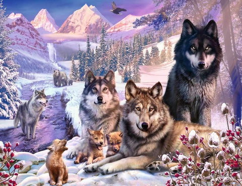 Puzzle 2000 Wolves in the Snow