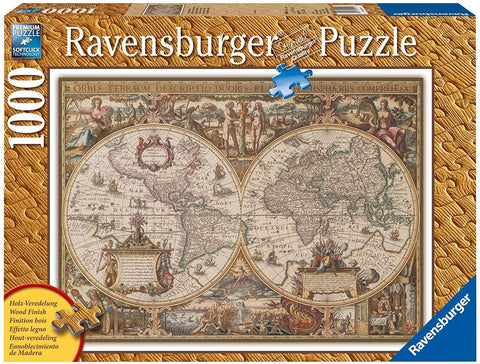 Puzzle1000 Wooden Structure Antique Map of the World