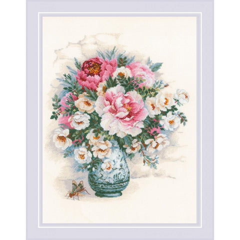 Peonies and Wild Roses cross stitch kit by RIOLIS 1816