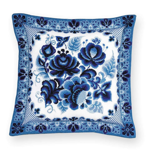Cushion/Panel Gzhel Painting cross stitch kit by RIOLIS 1830