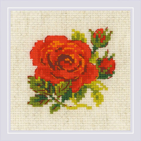Red Rose cross stitch kit by RIOLIS 1843