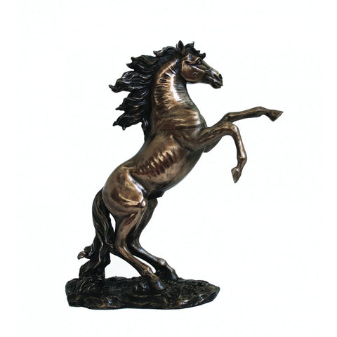 Bronze Finish Stallion Horse Statue