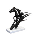 Italian Brass Horse Statue on Marble Base