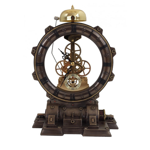 Bronze Resin Mantel Clock Statue