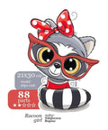 Racoon girl - unique WOODEN puzzle 88 pcs