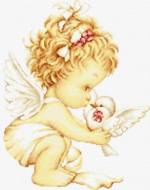 RARE find: Angel with Pigeons SB369 - Cross Stitch Kit by Luca-s