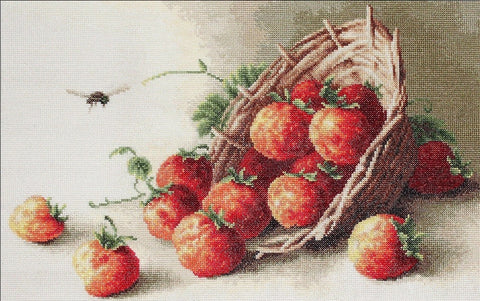 RARE find: Basket of strawberries SB497 - Cross Stitch Kit by Luca-s