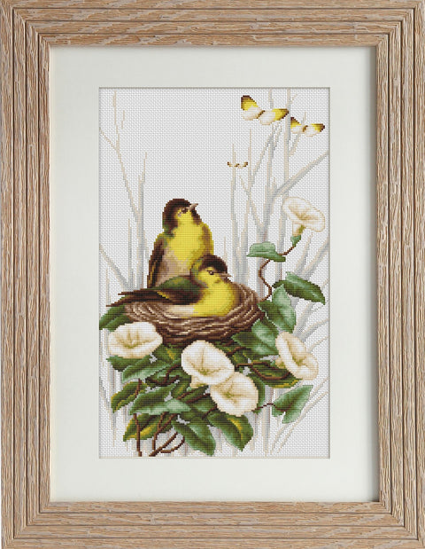 RARE find: Birds in the nest SB2240 - Cross Stitch Kit by Luca-s