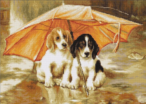 RARE find: Couple under an Umbrella SB550 - Cross Stitch Kit by Luca-s