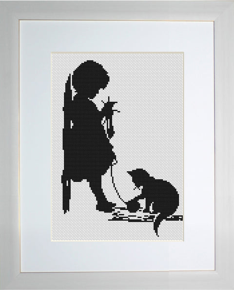 RARE find: Girl with a Cat SB286 - Cross Stitch Kit by Luca-s