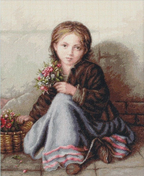 RARE find: Little flower girl SB513 - Cross Stitch Kit by Luca-s