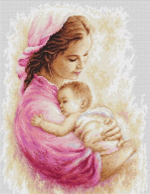 RARE find: Mother and Child SB536 - Cross Stitch Kit by Luca-s