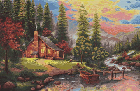 RARE find: Mountain Landscape SB451 - Cross Stitch Kit by Luca-s