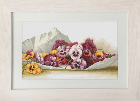 RARE find: Pansies SBM3008 - Cross Stitch Kit by Luca-s