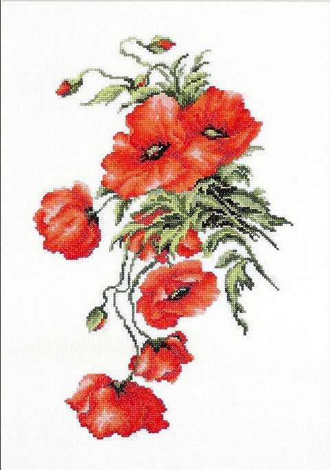 RARE find: Poppies SB2236 - Cross Stitch Kit by Luca-s