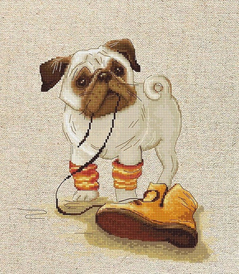 RARE find: Pug SB1122 - Cross Stitch Kit by Luca-s