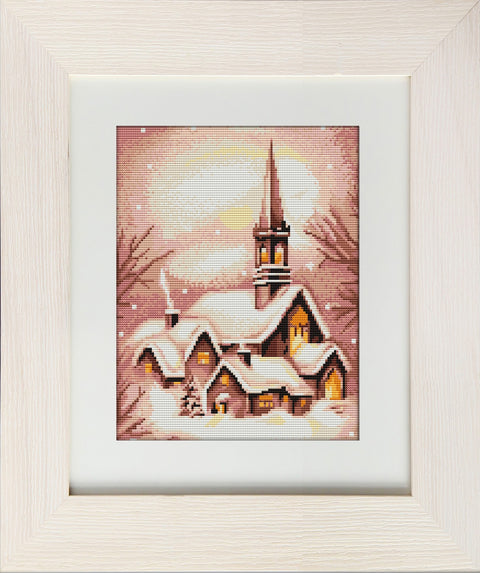 RARE find: Snowy Church SB401 - Cross Stitch Kit by Luca-s