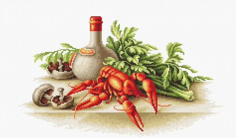 RARE find: Still Life with crayfish SB2258 - Cross Stitch Kit by Luca-s