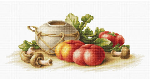 RARE find: Still Life with Vegetables SB2249 - Cross Stitch Kit by Luca-s