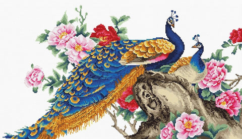 RARE find: Two Peacocks SB460 - Cross Stitch Kit by Luca-s