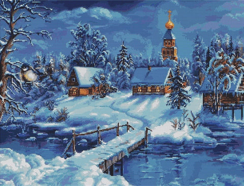 RARE find: Winter Landscape SB447 - Cross Stitch Kit by Luca-s