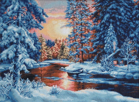 RARE find: Winter Landscape SB477 - Cross Stitch Kit by Luca-s