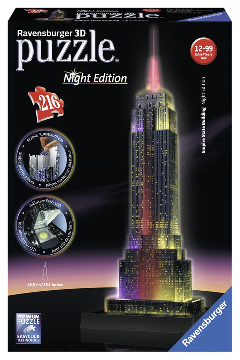 Ravensburger dėlionė "3D puzzle Empire State Building. Night Edition"