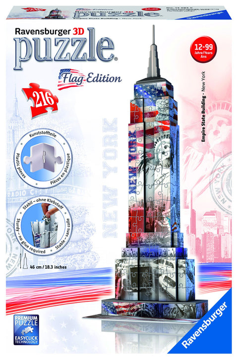 Ravensburger dėlionė "3D Puzzle Flag Edition Empire State Buildding - New York"