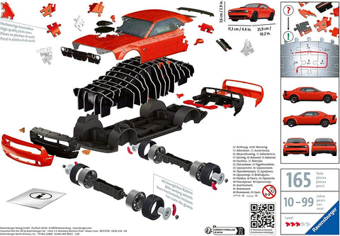 Ravensburger Jigsaw 3D Puzzle: Dodge Challenger Scat Pack Red