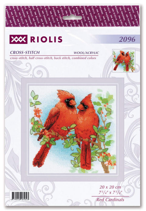 Red Cardinals. Cross Stitch kit by RIOLIS Ref. no.: 2096