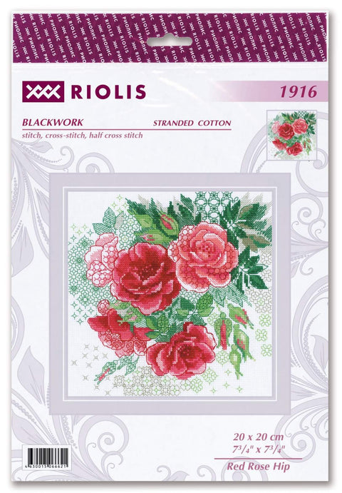 Red Rose Hip cross stitch kit by RIOLIS Ref. no.: 1916