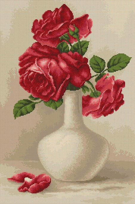 Red roses SG506 - Cross Stitch Kit by Luca-s