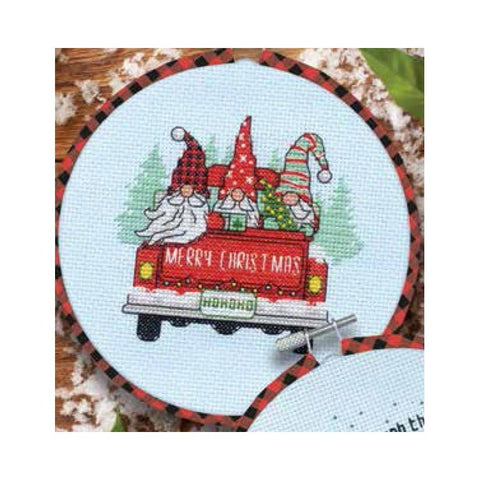 Red Truck Gnomes (15.2 cm) - Cross Stitch Kit by DIMENSIONS