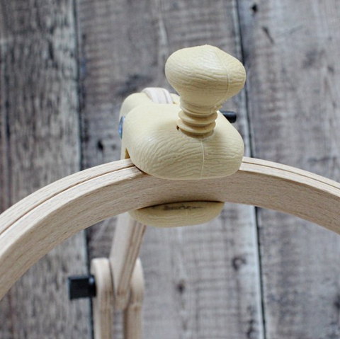 Adjustable Embroidery Stand for Table or Chair, Nurge Solid Beech Wood, Natural Finish, Compatible with Most Hoops