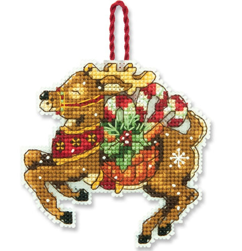 Reindeer Ornament (8.25 x 8.25 cm) - Cross Stitch Kit by DIMENSIONS